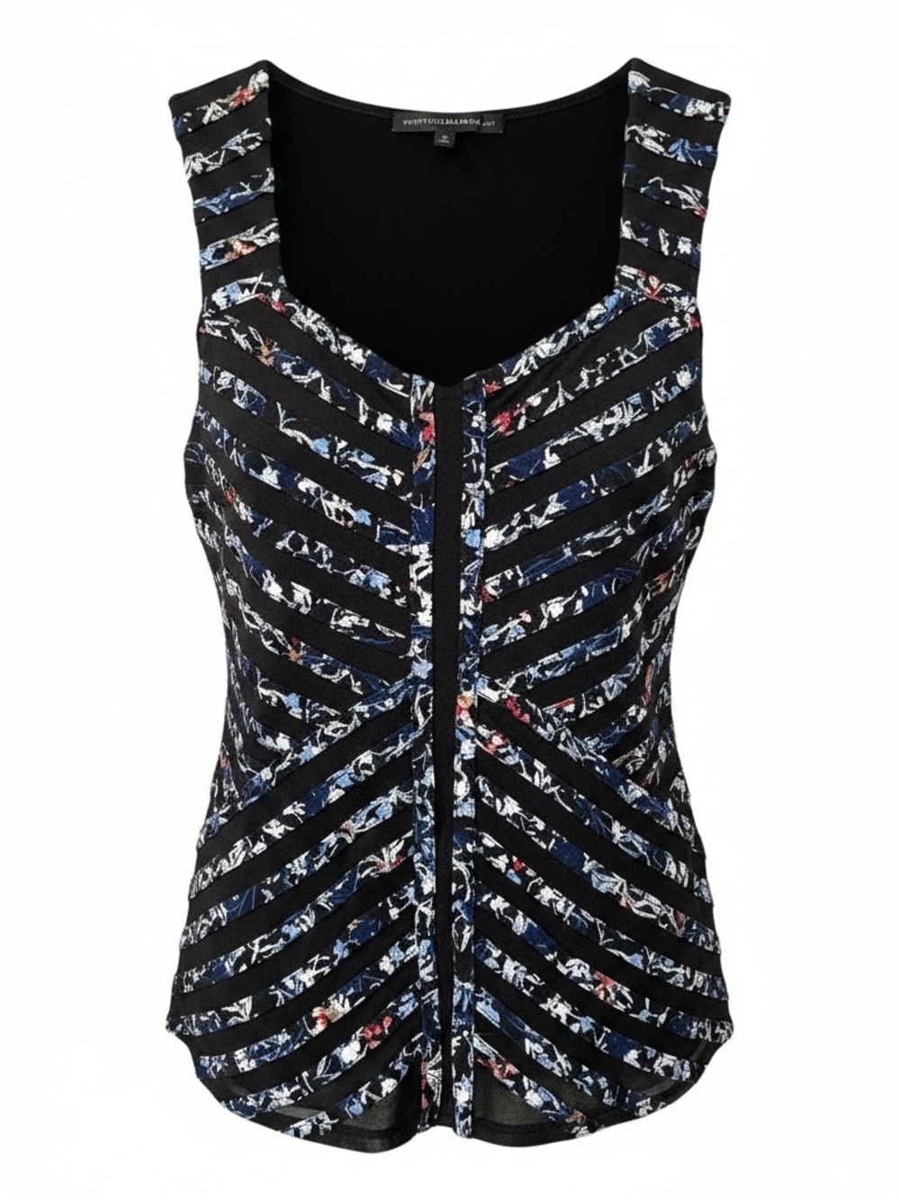 White House Black Market Sleeveless Mesh Floral Illusion Top – Size Medium – EUC